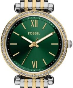 Fossil Carlie Damen 28MM Zweifarbige Edelstahluhr, ES5439