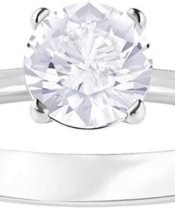Swarovski Attract Ring, Rund, Weiss, Rhodiniert