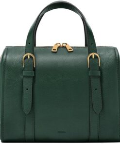 Fossil Women's Carlie Green Leather Satchel Bag, ZB1772301