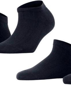 FALKE Damen Happy 2-Pack Sneakersocken atmungsaktive Baumwolle verstärkte Damensneakersocken ein Allrounder kurz langlebig strapazierfähig hautfreundlich einfarbig Multipack 2 Paar | Set aus 2 Paar Baumwollsneakern