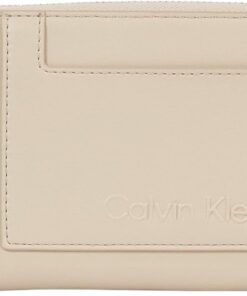 Calvin Klein Damen Portemonnaie Zip Around Groß, Elfenbein (Doeskin), Onesize