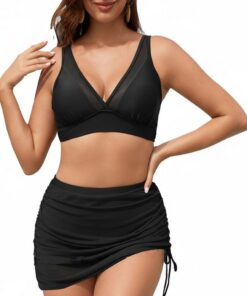 Bikini Damen Set Sexy Badeanzug 2-teilig mit Kurzer Rock-Bikini & Bikinis für Damen –Bikini-Sets für Style Strandurlaub
