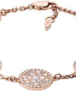 FOSSIL Damen Edelstahl mit Karabinerverschluss schmales Kettenarmband