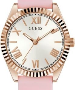 Guess Analoge Damenuhr mit weißem Zifferblatt von 30 mm - GW0724L3, Weiß, Armband