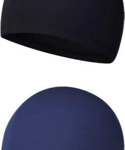 2 Stück Badekappe Kinder Jungen, Super Elastisch Kein Ziepen Haare Badehaube Schwimmhaube, Komfort Stoff Weich Wasserdicht Badekappe Kinder Stoff, Swimming Cap for Kids Jungen Mädchen