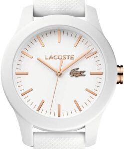 Lacoste Analog Quarzuhr für Damen Kollektion LACOSTE.12.12 mit Weisses Silikonarmband - 2000960