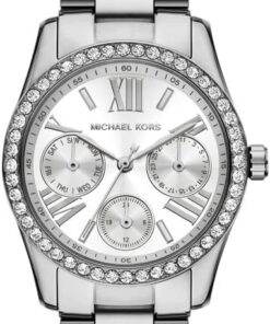 Michael Kors Lexington Damen 34MM Silberfarbene Edelstahluhr, MK4979