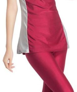 Muslimische Bademode Badeanzug Full Cover Bescheidene Badebekleidung Modest Muslim Swimwear Beachwear Burkini Kurzarm Tops und Hose 2-Teilige Modest Bademode Sets