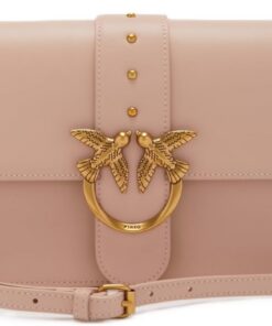 Pinko Damen Love One Classic Cl Kalb Se Tasche, O81q_Puder-Antique Gold