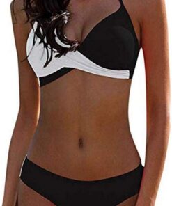 CheChury Damen Bikini Set Push Up Bademode Zweiteiliger Badeanzüge Strand Ties Oberteil Bikinihose Frauen Beachwear