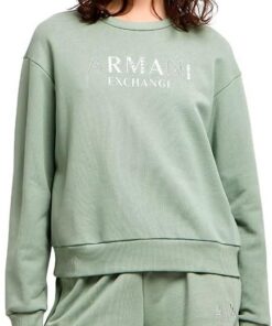 Armani Exchange Damen Arte Sella, Sustainable, Shiny Logo Lettering Sweatshirt