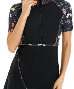 Kurzarm-Badeanzug Bescheidene Badebekleidung für Frauen Bescheidener Badeanzug Rash Guard Surfanzug Beachwear Burkini