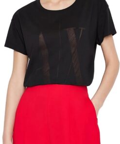 Armani Exchange Damen Burnout Icon Logo Tee T-Shirt (1er Pack)