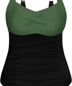 Badeanzug Damen Bauchweg Große Größe mit Bügel One Piece Swimsuit Sexy Push Up Große Oberweite Bademode Schwimmanzug L-4XL