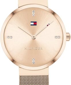 Tommy Hilfiger Analog Quarzuhr für Damen Edelstahl-Mesh Gliederarmband