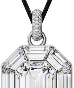 Swarovski Lucent Anhänger für Damen, Achteckschliff, Weiß, 65-75 cm, Baumwolle, Kristall