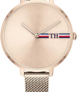 Tommy Hilfiger Damen Analog Quarz Uhr mit Nelke Gold Sunray Zifferblatt