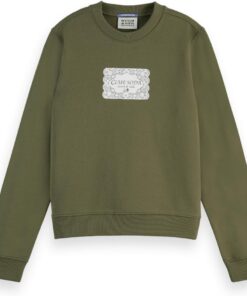 Scotch & Soda Damen Chest Artwork Fitted Sweatshirt Sweatshirt (1er Pack)