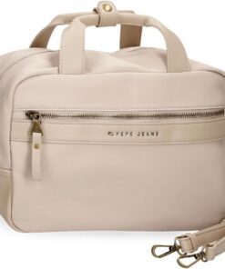 Pepe jeans Joumma Bags Morgan Casual Tagesrucksack, Reisetaschen, beige und schwarz, Kunstleder für Damen, beige, Talla única, Umhängetasche