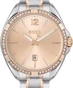 BOSS Analog Quarzuhr für Damen Kollektion Felina mit Zweifarbiges Edelstahlarmband - 1502622