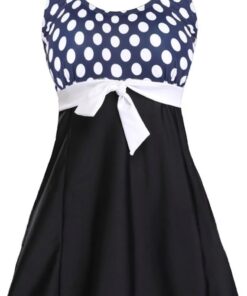 Damen Neckholder Push up BadekleidFigurformender Bunt Badeanzug mit Röckchen Bauchweg Einteiliger Badekleid