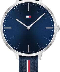 Tommy Hilfiger Analog Quarzuhr für Damen mit Marinblaues Silikonarmband - 1782154