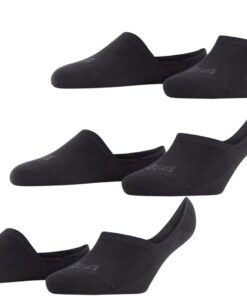 FALKE Damen Invisible Step High Cut 3-Pack Füßlinge atmungsaktive nachhaltige Baumwolle Invisible verstärkt weicher Rand und Silikon an der Ferse für besten Sitz und guten Halt einfarbig 3 Paar | mit Anti-Slip-System