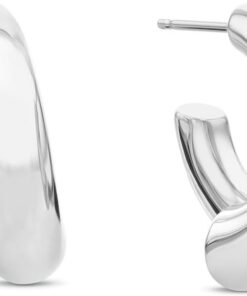 Calvin Klein Halskette mit Anhänger oder Rigidem Armband oder Ohrstecker für Damen CK SPIRAL Kollektion aus Edelstahl - Erhältlich in Silber oder Gold