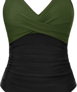 Tuopuda Badeanzug Damen Bauchweg Push Up Bademode Rückenlos Sexy V Ausschnitt Monokini One Piece Swimsuits Schlankheits Swimwear Einteiliger Badeanzüge