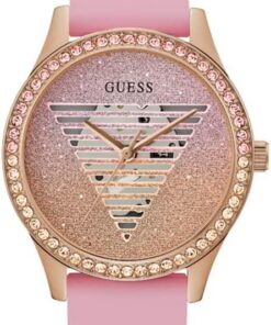Guess Ladies 38mm Watch - White Strap White Dial Gold Tone Case