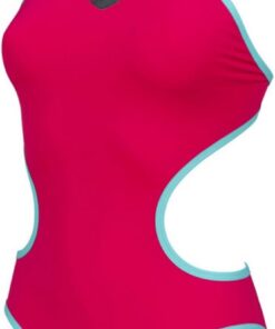 arena One Big Logo Badeanzug für Damen, Schnelltrocknende, Sportliche Bademode aus arena MaxLife Eco-Gewebe mit Maximaler Chlorbeständigkeit und 50+ UV-Schutz
