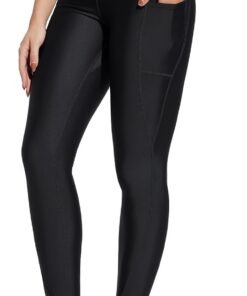 baleaf Damen Schwimmen Leggings mit Reißverschluss Taschen Schwimmen Wetsuit Kajak Rash Guard Hose mit Liner Moderste Bademode UPF 50+