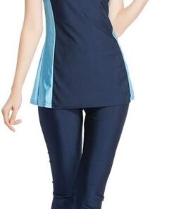 Muslimische Bademode Badeanzug Full Cover Bescheidene Badebekleidung Modest Muslim Swimwear Beachwear Burkini Kurzarm Tops und Hose 2-Teilige Modest Bademode Sets