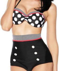 Boolavard Vintage Push Up Badeanzug Bikini Swimsuit im Retro Rockabilly Style