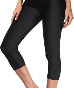 Anwell Damen Badeshorts 3/4 Lang Badehose Strand Boardshorts Schnell Trocknendes Schwimmshorts Wassersport Bikinihose Schwimmhose Builtin Pantie | Boardshorts Lang Schwimmshorts Leggings Wassersport Sport Hose für Yoga Laufen Sommer