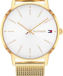Tommy Hilfiger Analog Quarzuhr für Damen Edelstahl-Mesh Gliederarmband