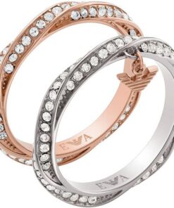 Emporio Armani Damen Ring set, Rose Gold-Tone und zwei-Tone Edelstahl Band, EGS3024SET6.5