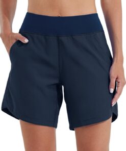 WILLIT Badeshorts Damen Badehose Schwimmen Boardshorts Schnelltrocknend Sommer Bikini Shorts High Waist Trunks UPF50+ UVA Schutz 7" mit Liner Taschen