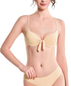 Damen Tie-Knot Bikini-Set – Gepolsterter Zweiteiliger Badeanzug mit verstellbaren Trägern