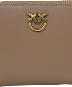 PINKO Damen Taylor Zip Around Seidenkalbsleder Reisezubehör-Brieftasche