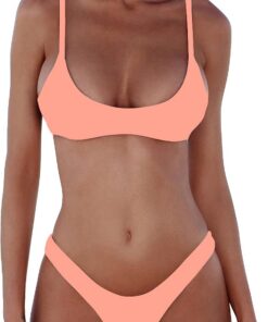DaiLiWei Tanga-Bikini-Set für Damen, 2-teilig, brasilianischer Badeanzug für Teenager, Push-Up-Top, Mikro-Bikini