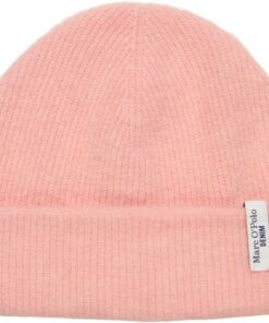 Marc OߴPolo Denim Damen Strickmütze mit Logo warm, Rosa (Rose Powder), One Size