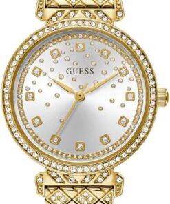 GUESS Enchantment Analoge Uhr für Damen, 32 mm Gehäusebreite, Goldton/Silber, Goldfarben/Silber, Klassisch
