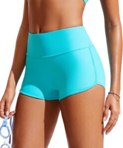 CRZ YOGA Dolphin Board Shorts 6 cm | Vollständig gefüttert, High Waisted, Bauchkontrolle, Figurformend, Beach, Swim Trunks für Damen