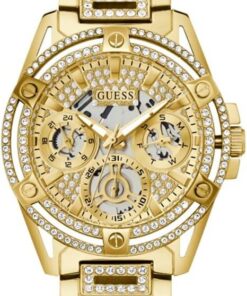 Guess US Women's Gold-Tone Crystal Multifunction Watch
