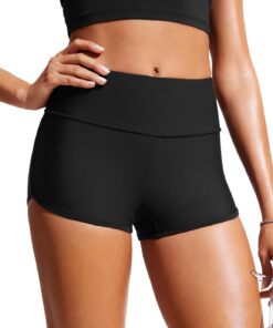 CRZ YOGA Dolphin Board Shorts 6 cm | Vollständig gefüttert, High Waisted, Bauchkontrolle, Figurformend, Beach, Swim Trunks für Damen