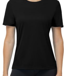UV Shirt Damen Kurzarm, UPF 50+ Sonnenschutz Funktionsshirt Atmungsaktiv Schnelltrocknend Schwimmshirt Sportshirt Leicht Weich Rashguard für Gym Fitness Yoga Laufen Outdoor