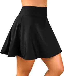 SHEKINI High Waist Bikinirock Abdominalkontrolle Baderock Damen mit Versteckter Tasche Schwimmrock Badeshorts Damen