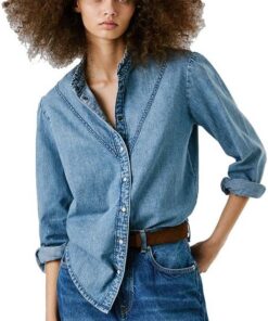 Pepe Jeans Damen Regular Denim Blouse Hemd (1er Pack)