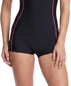 Aquarti Damen Badeanzug mit Bein Soft‑Cups | Schwimmanzug